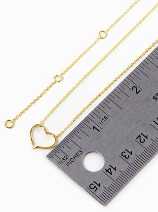 Delicate Wire Heart Pendant Necklace