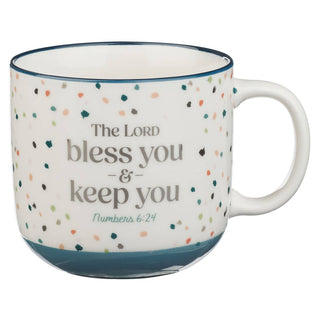 Mug Blue Confetti Bless You and Keep You Num. 6:24