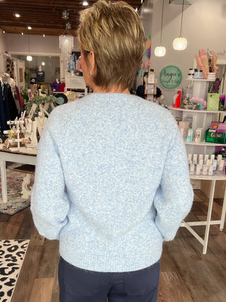 Frosted Blooms Sweater in Blue