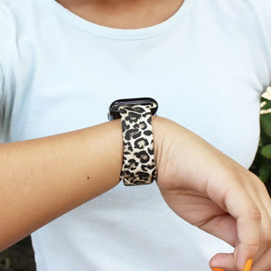 Leopard Cheetah Animal Silicone Apple Watch Band