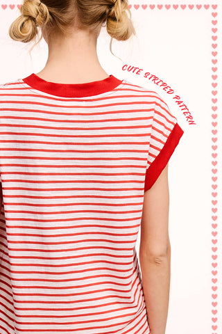 Nautical Cap Sleeve Striped Top