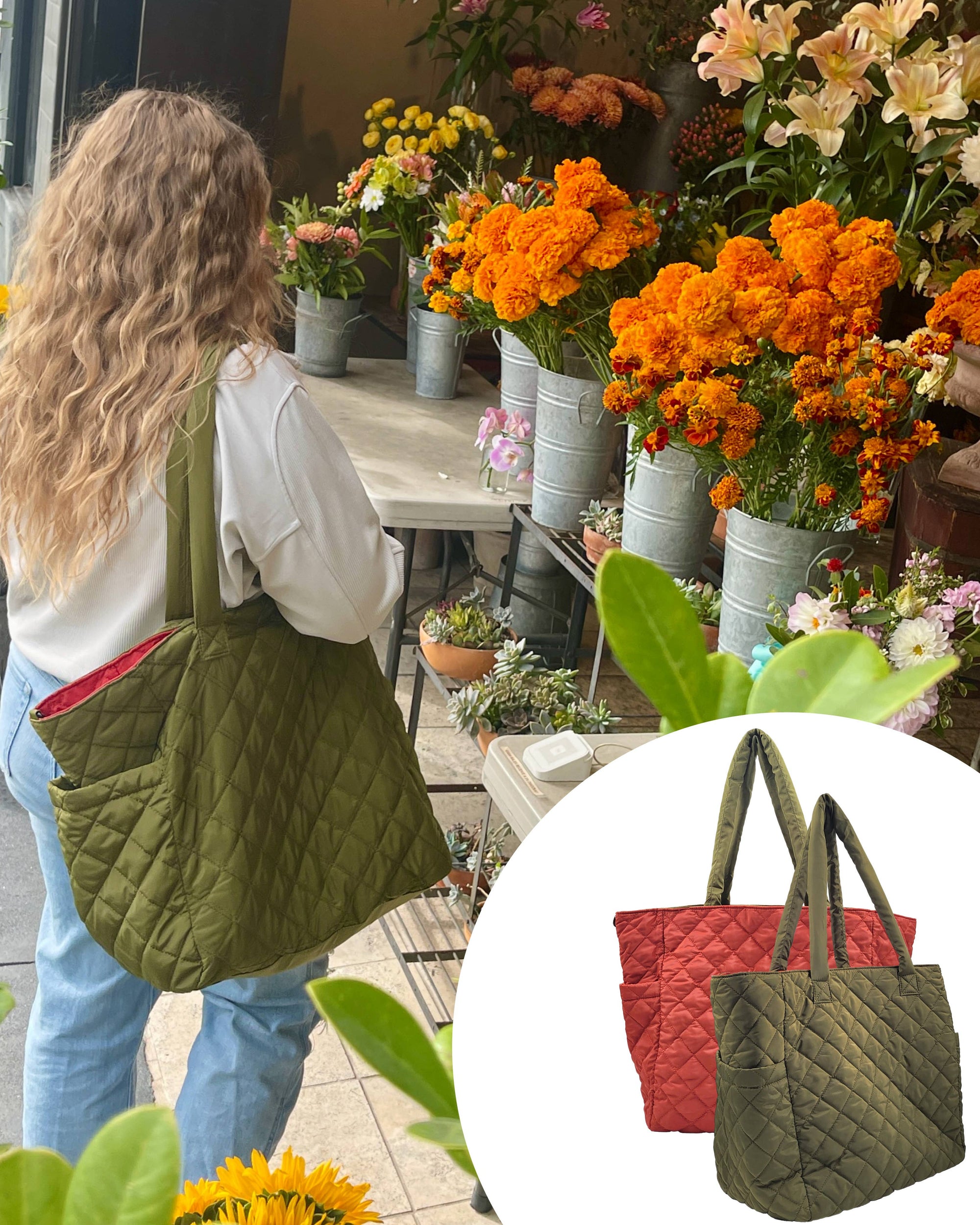 Large Reversible Nylon Tote