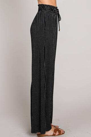 Soft Striped Linen Smocked Pants