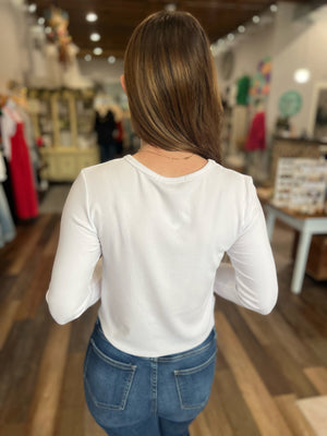Elena Curve Hem Ribbed Top