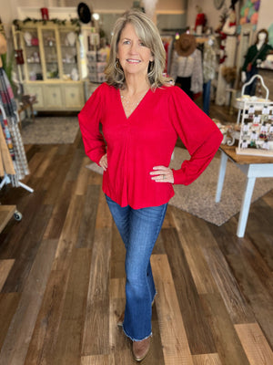 Ruby Textured Long Sleeve Blouse