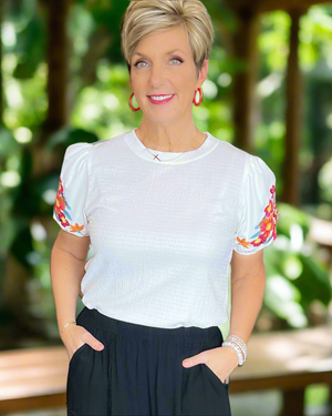 White Sands Embroidered Top
