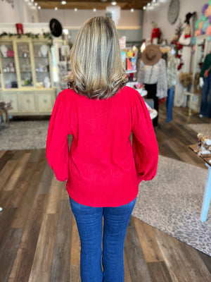 Ruby Textured Long Sleeve Blouse