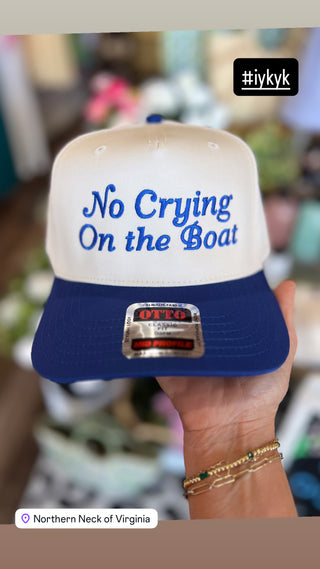 No Crying on the Boat Embroidered Trucker Hat