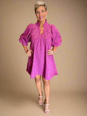 Floral Lace Contrast Dress