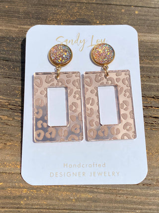 Leopard Luxe Mirror Earrings