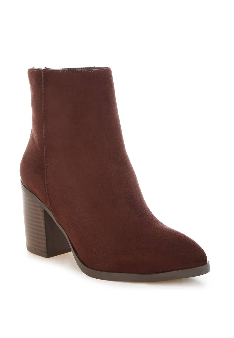 Brown ankle boot on a white background