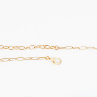 Nola 18" Beaded Gold Paperclip Chain + Green Beads