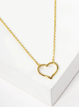 Delicate Wire Heart Pendant Necklace