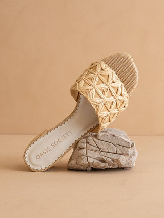 The Winona | Natural Woven Raffia Block Heel