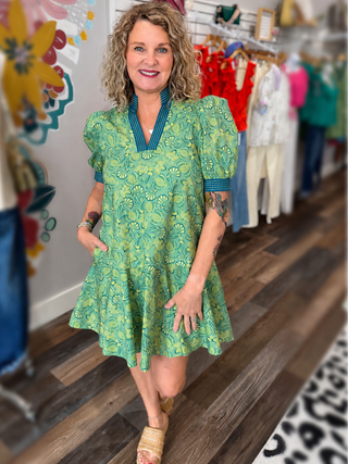 Matcha Green Floral Dress