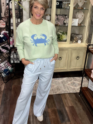 Linen Blend Wide Leg Pants Drawstring Waist