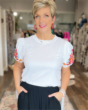 White Sands Embroidered Top