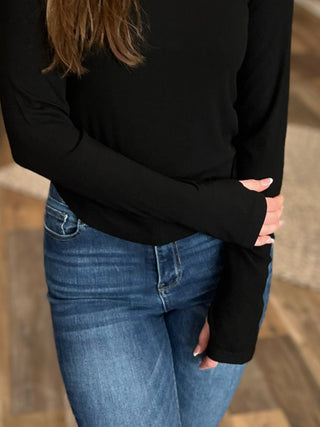 Elena Curve Hem Ribbed Top