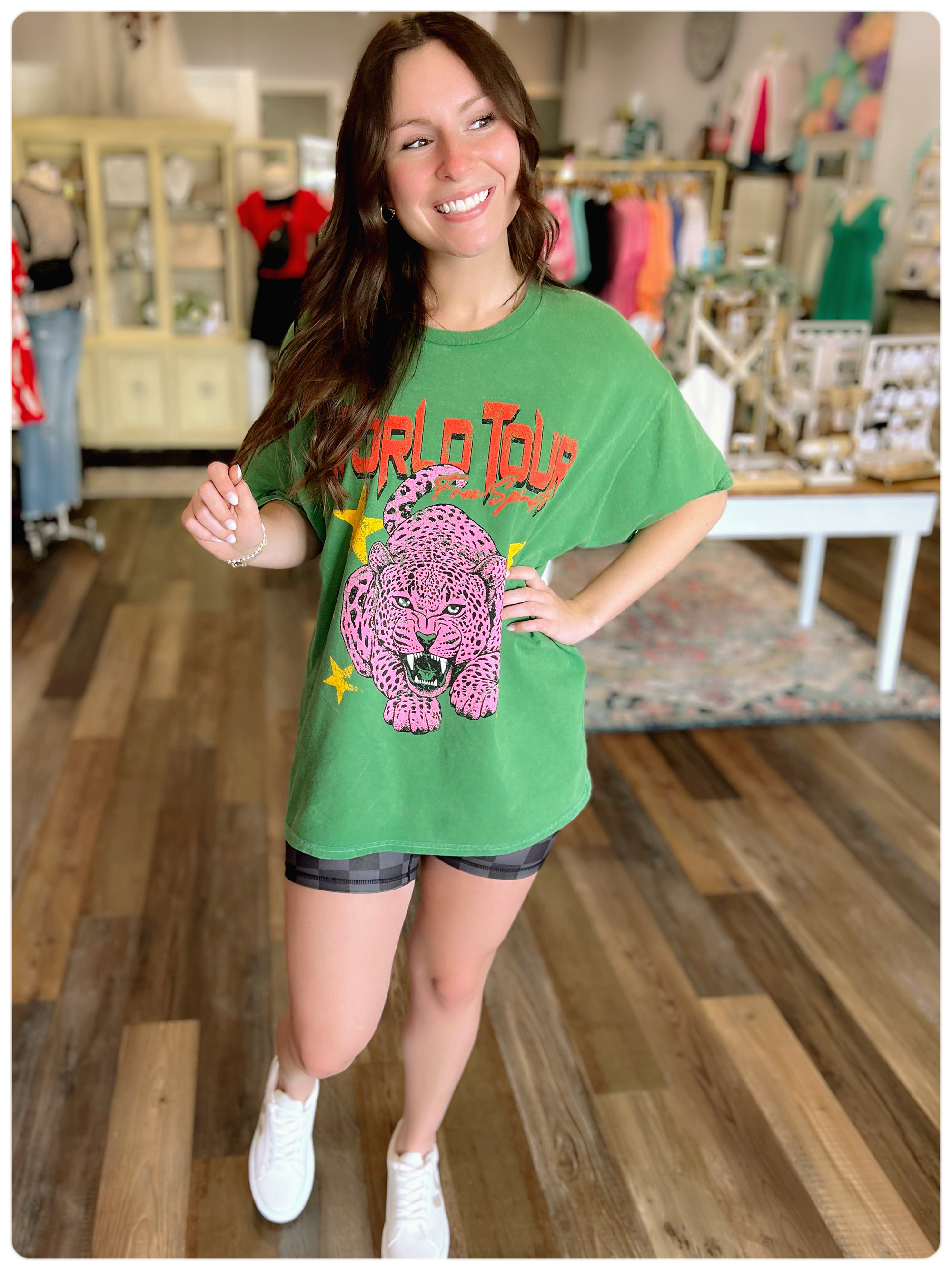 World Tour Leopard Mineral Tee