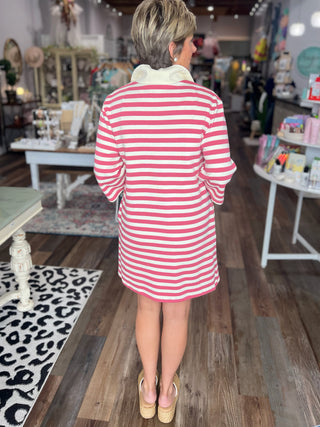 Zip Front Striped Dress
