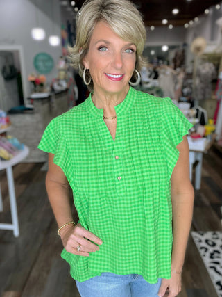 Textured Flutter Sleeve Blouse
