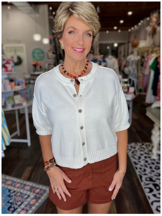 Salt Air Cardigan in Off White