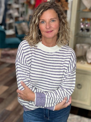 Lavender Lane Striped Sweater