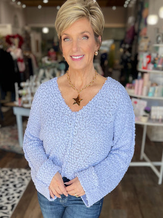 The Easy Breeze V-Neck Sweater – Periwinkle