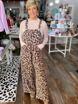 Karli Overalls - Leopard Print