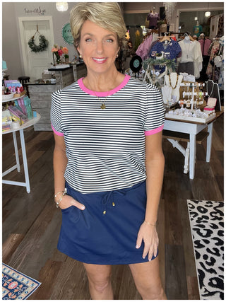 Off the Cuff Short Sleeve Striped Top