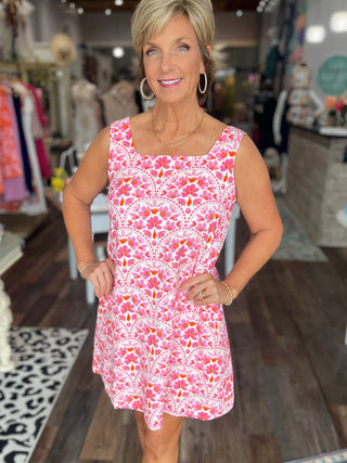 Sunlit Blossoms Sleeveless Dress