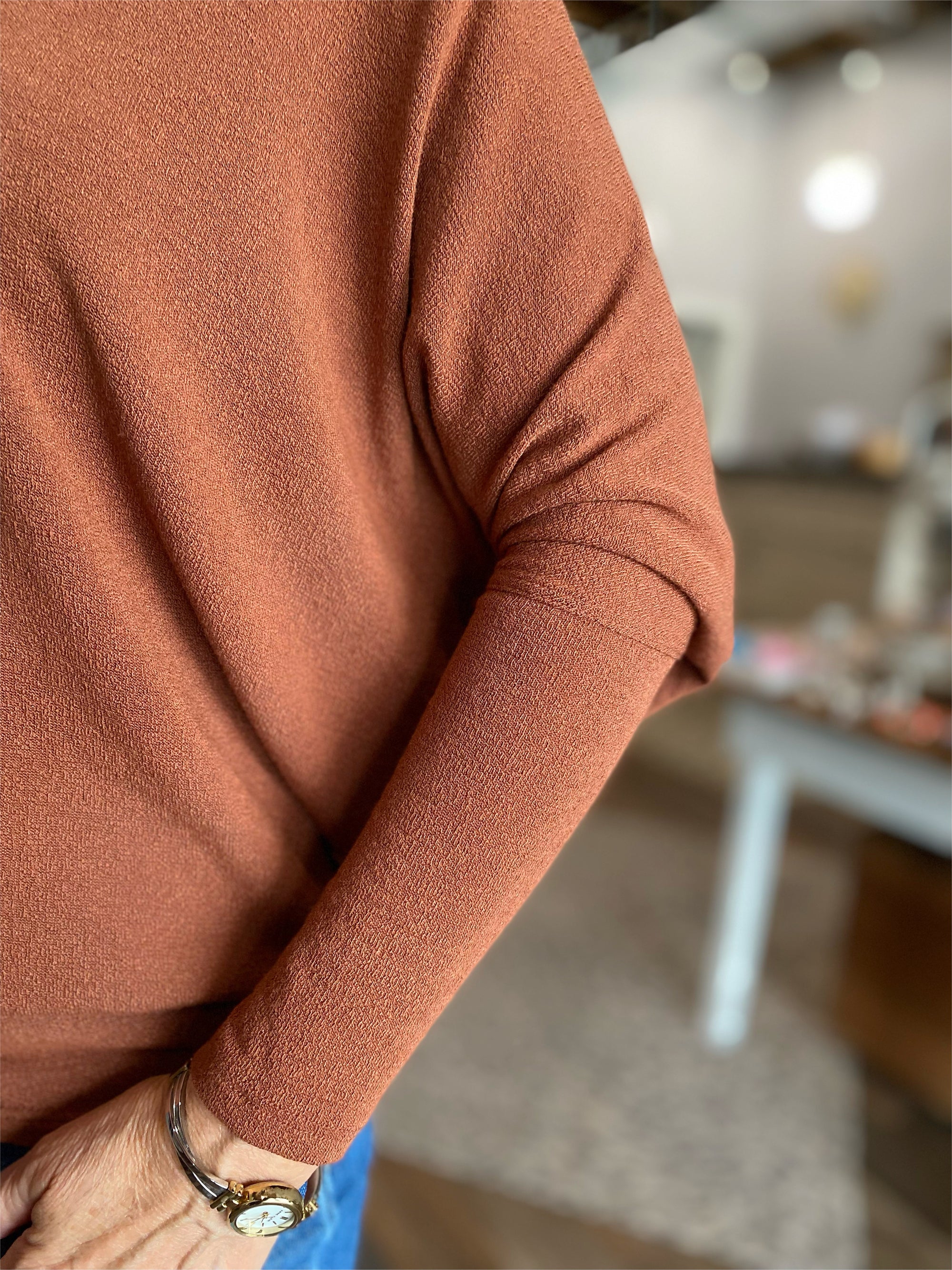 Rust Dolman Sleeve Top