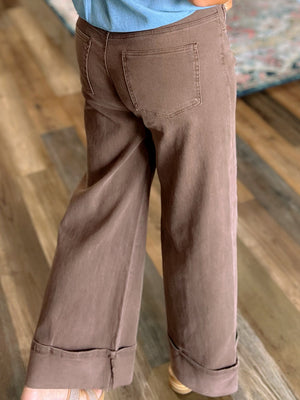 The Cool Cuff Pants – Wide Leg, High Waist, Total Vibe in Olive or Sand