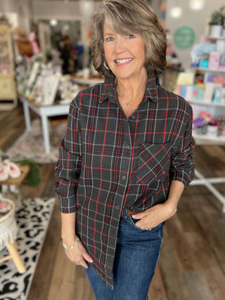 Pretty in Plaid Button Down Shirt in Green