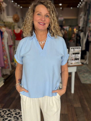 Johnny  Collar Solid Top