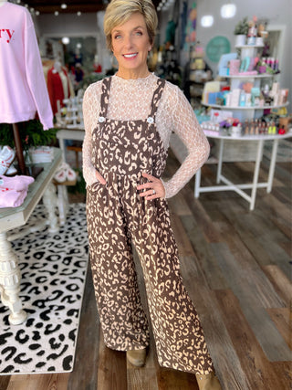 Karli Overalls - Leopard Print