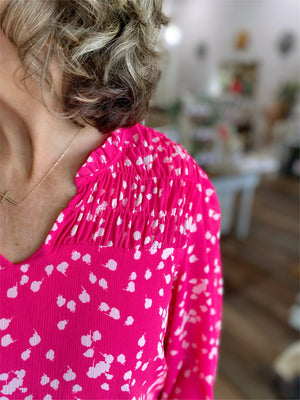 Bright Days Ahead Blouse in Bright Pink