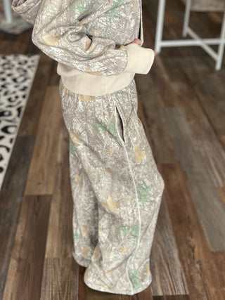 Drift Away Wide Leg Camo Joggers