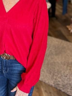 Ruby Textured Long Sleeve Blouse