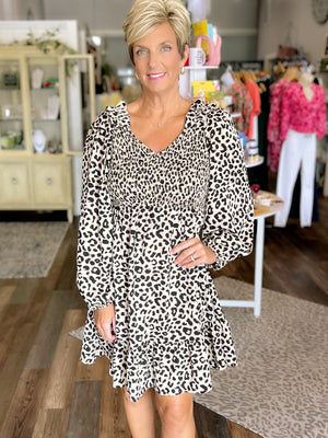 Julianna Jaquar Print Dress