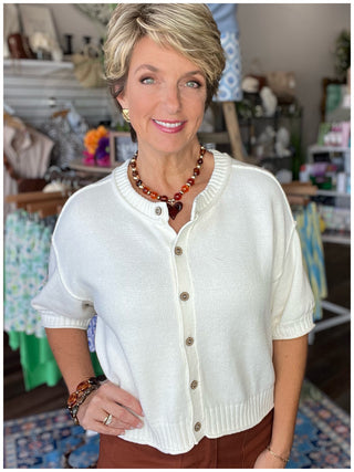 Salt Air Cardigan in Off White