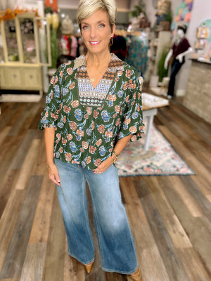 Floral Print Collar Blouse – Effortless Boho Charm