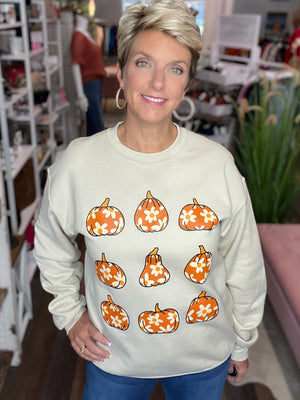 Daisy Pumpkin Crewneck