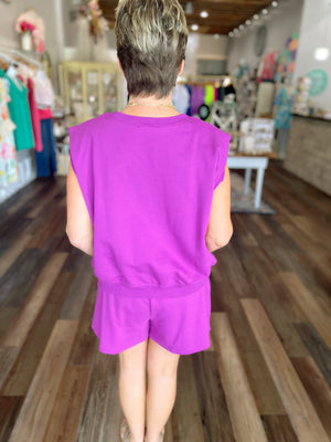 Ready Set Go 2 piece Short Set in Plum