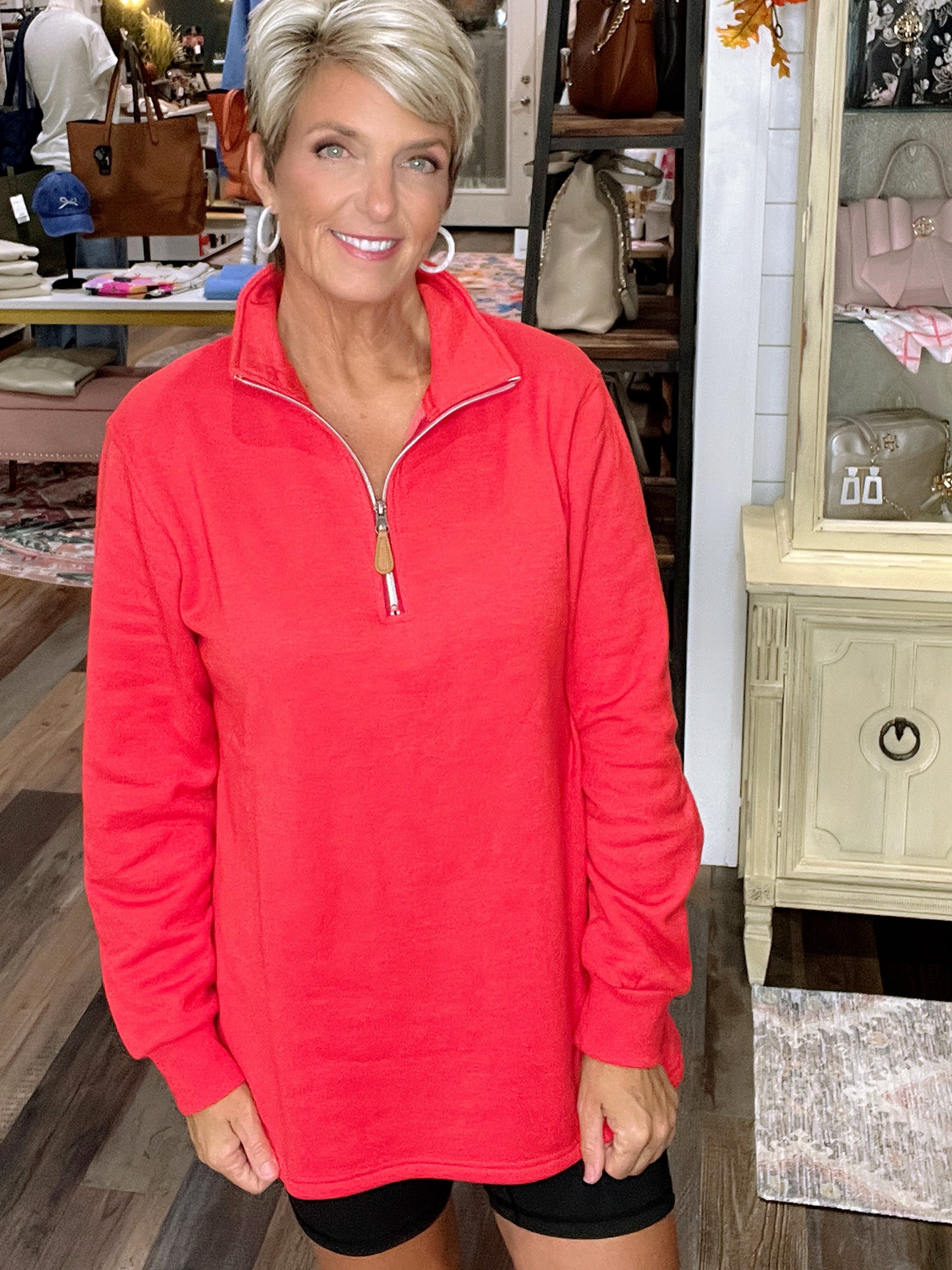 Miley Zipperd Pull Over In Purple or Red
