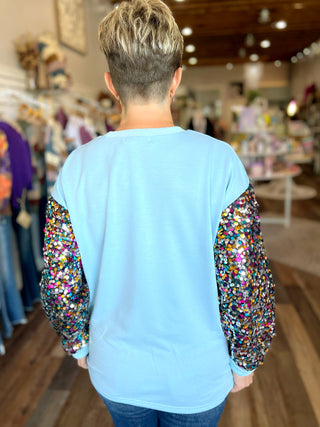 Nutcracker Sequin Sleeve Top