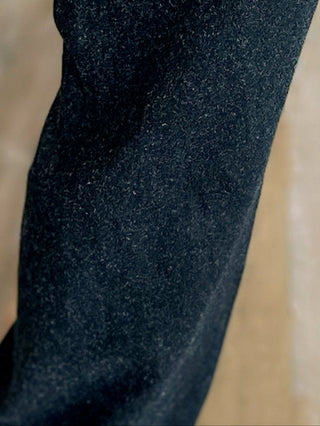 High Rise Wide Leg Pants with Patch Pockets – Black