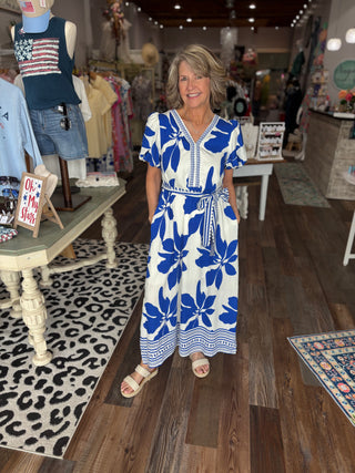 Coastal Bloom Midi Dress