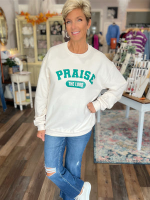 Praise The Lord Graphic Screen Print Sweatshirt