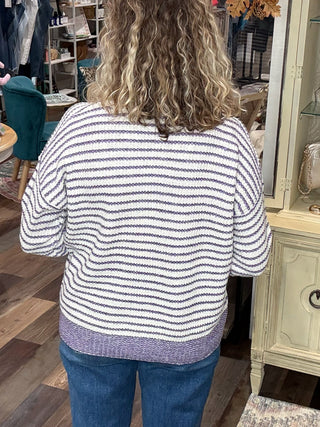 Lavender Lane Striped Sweater